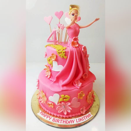 choco chips doll cake for girls