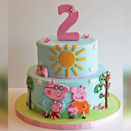 Buy/Send 2 Years Birthday Cake for Girl Online @ Rs. 3499 - SendBestGift