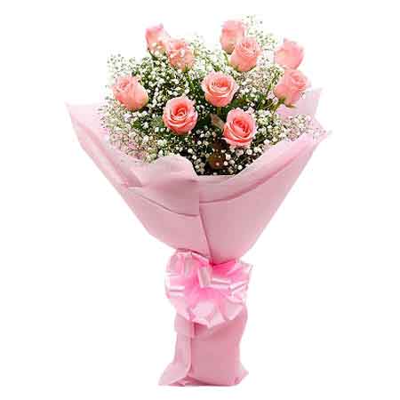 Send 12 Pink Roses Love n Romance Bunch Online Kanpur Gifts