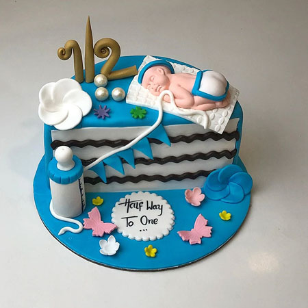 Cartoon birthday cake Royalty Free Vector Image