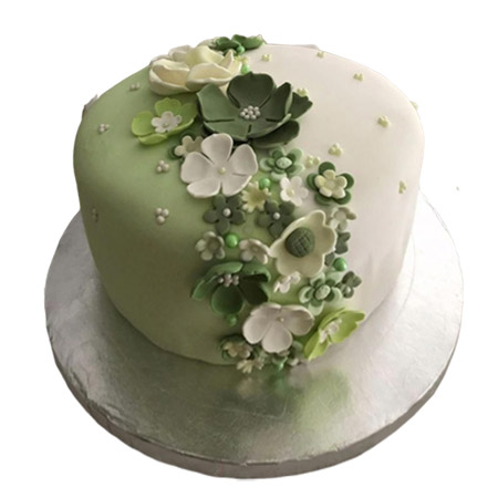 Order Online Green Floral Cake | Kanpur Gifts