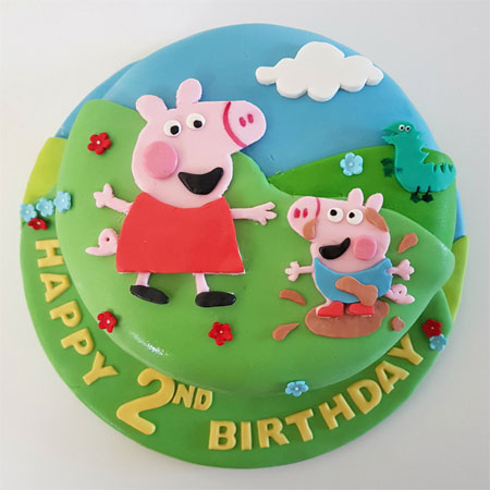 Deliver luscious peppa pig fondant cake for youngster to Delhi Today, Free  Shipping - DelhiOnlineFlorists