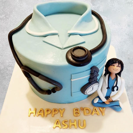 Dolcie - Our first ever doctor cake, it was so much fun making the  stethoscope and band-aid and all.those.tiny pills and things. my favourite  part was when my 5 yo said 'mom