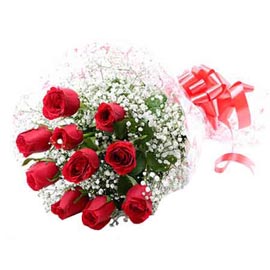 10 Red Roses Bunch